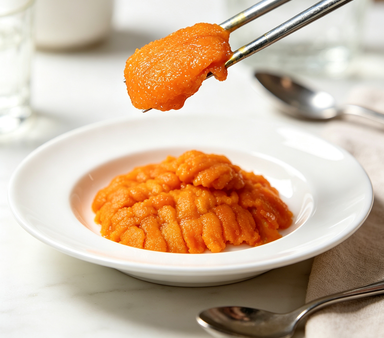 Delicious and Vibrant Sea Urchin Roe - A Gourmet Delight